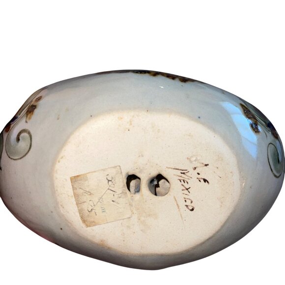 Ken Edwards Vintage Candle Holder Tonala Pottery Bird Hand Painted U Shape - Picture 5 of 6